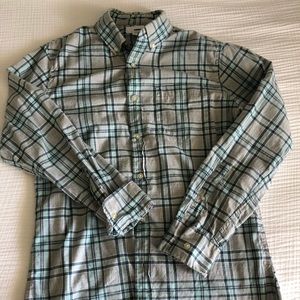 🟢 🔵Teal and blue plaid button down